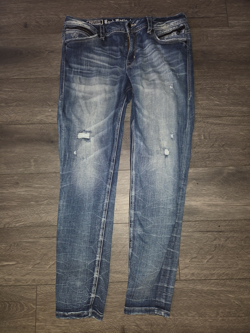 Rock Revival Women’s Jeans Size 33 Distressed Denim